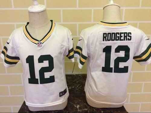 Toddler Nike Packers #12 Aaron Rodgers White Stitched NFL Elite Jersey