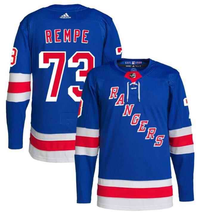 Men's New York Rangers #73 Matt Rempe Royal Stitched Jersey