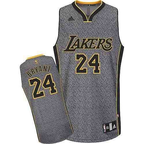 Lakers #24 Kobe Bryant Grey Static Fashion Stitched NBA Jersey