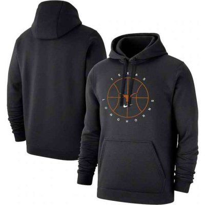 Men's Texas Longhorns Black Basketball Icon Club Fleece Pullover Hoodie