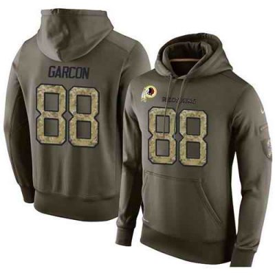 NFL Men's Nike Washington Redskins #88 Pierre Garcon Stitched Green Olive Salute To Service KO Performance Hoodie