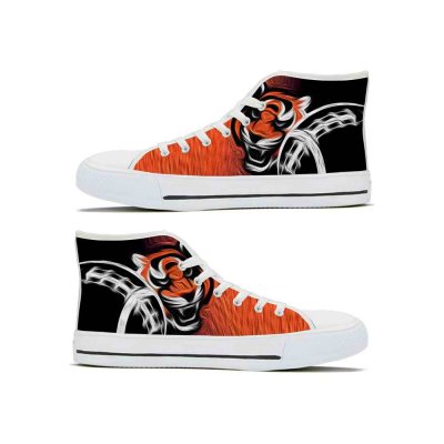 Women's Cincinnati Bengals High Top Canvas Sneakers 001