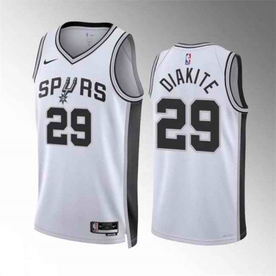 Men's San Antonio Spurs #29 Mamadi Diakite White Association Edition  Stitched Basketball Jersey