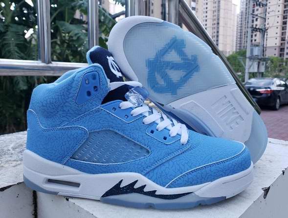 Men's Running Weapon Air Jordan 5 Retro Blue Shoes 036