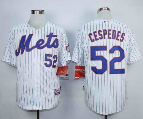 Mets #52 Yoenis Cespedes White Home Cool Base Stitched MLB Jersey