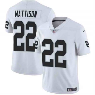 Men's Las Vegas Raiders #22 Alexander Mattison White 2024 Vapor Stitched Football Jersey