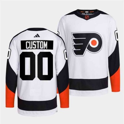 Men's Philadelphia Flyers Custom White 2022 Reverse Retro Stitched Jersey