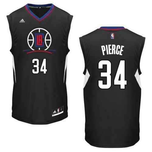 Clippers #34 Paul Pierce Black Alternate Stitched NBA Jersey