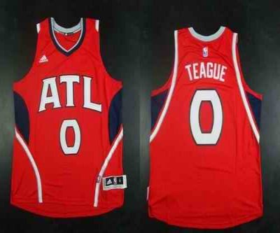 Revolution 30 Hawks #0 Jeff Teague Red Stitched NBA Jersey