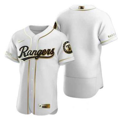 Men's Texas Rangers Blank 2020 White Golden Flex Base Stitched MLB Jersey