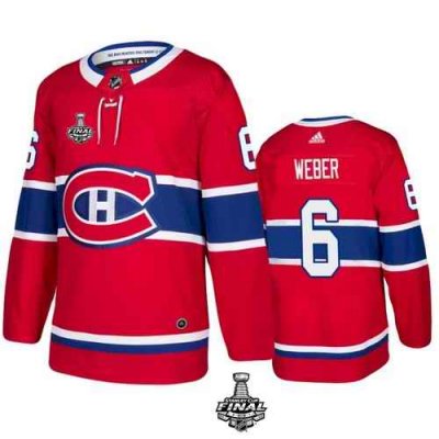 Men's Montreal Canadiens #6 Shea Weber 2021 Red  Stanley Cup Final Stitched Jersey