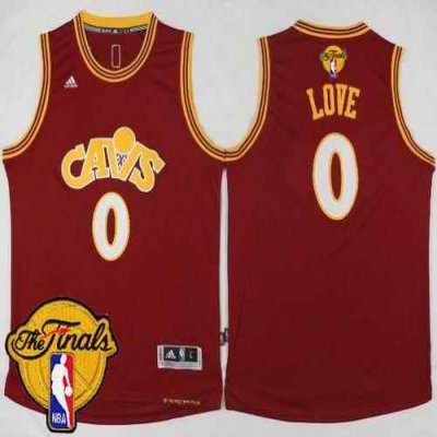 Cavaliers #0 Kevin Love Red CAVS The Finals Patch Stitched NBA Jersey