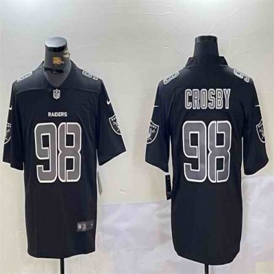 Men's Las Vegas Raiders #98 Maxx Crosby Black Vapor Limited Stitched Jersey