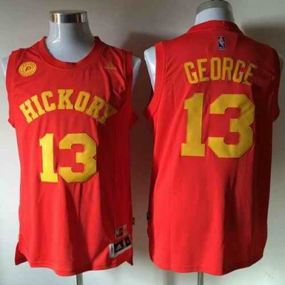 Pacers #13 Paul George Red Hickory Stitched NBA Jersey