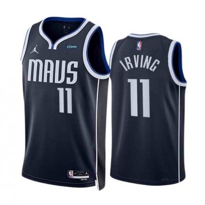 Men's Dallas Mavericks #11 Kyrie Irving Navy Statement Edition Stitched Basketball Jersey