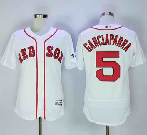 Red Sox #5 Nomar Garciaparra White Flexbase Authentic Collection Stitched MLB Jersey