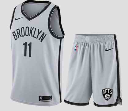 Men's Brooklyn Nets #11 Kyrie Irving White 2019 Stitched NBA Jersey(With Shorts)