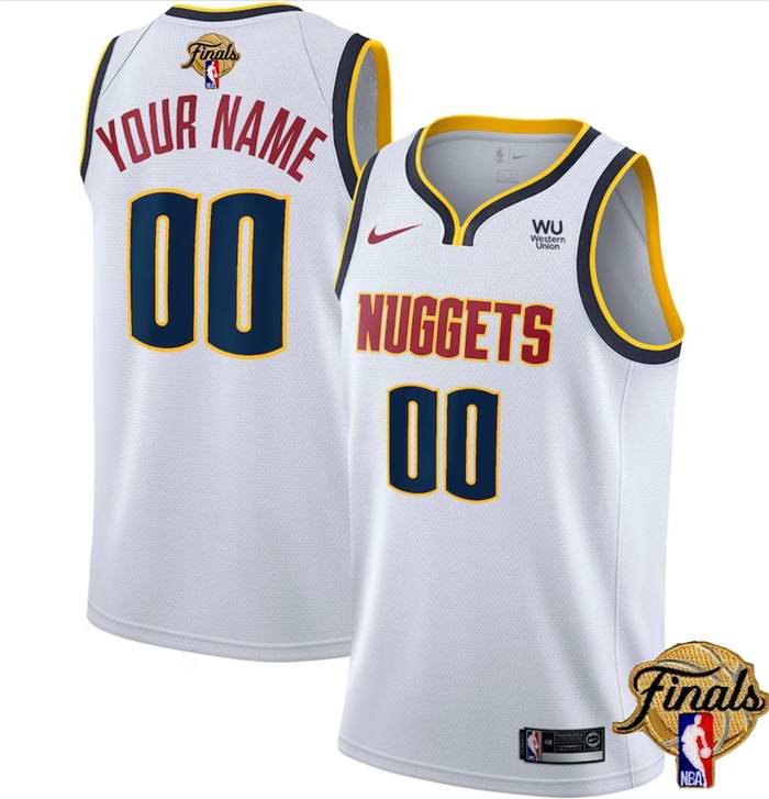 Denver Nuggets Customized White 2023 Finals Association Edition  Stitched Jersey