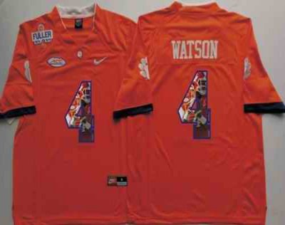 Tigers #4 Deshaun Watson Orange Player Fashion Stitched NCAA Jersey