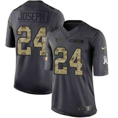 Nike Texans #24 Johnathan Joseph Black Youth Stitched NFL Limited 2016 Salute to Service Jersey