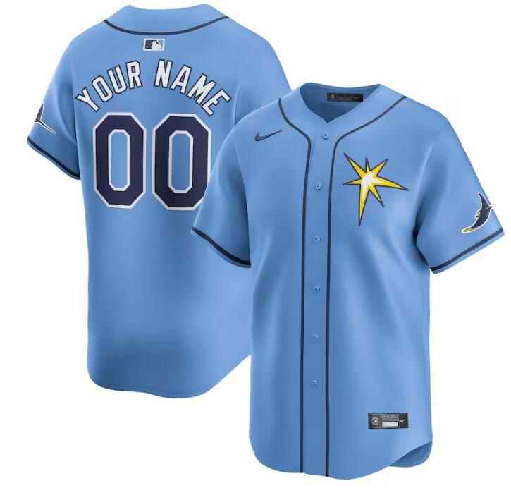 Men's Tampa Bay Rays Customized Light Blue Alternate Stitched Baseball Jersey