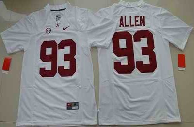 Crimson Tide #93 Jonathan Allen White Limited Stitched NCAA Jersey