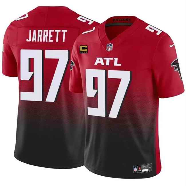 Men's Atlanta Falcons #97 Grady Jarrett Red/Black 2024 F.U.S.E With 4-Star C Patch Vapor Untouchable Limited Stitched Football Jersey