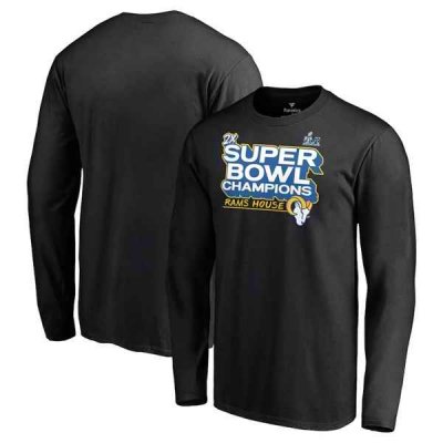 Men's Los Angeles Rams 2022 Black Super Bowl LVI Champions Long Sleeve T-Shirt