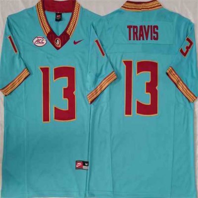 Men's Florida State Seminoles #13 Jordan Travis Teal 2023 F.U.S.E  Stitched Jersey