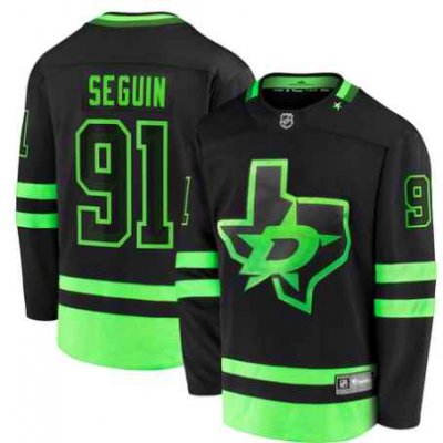 Men's Dallas Stars #91 Tyler Seguin Black 2020/21 Alternate Premier Breakaway Stitched Jersey