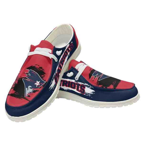 Women's New England Patriots Loafers Lace Up Shoes 001 (Pls check description for details)