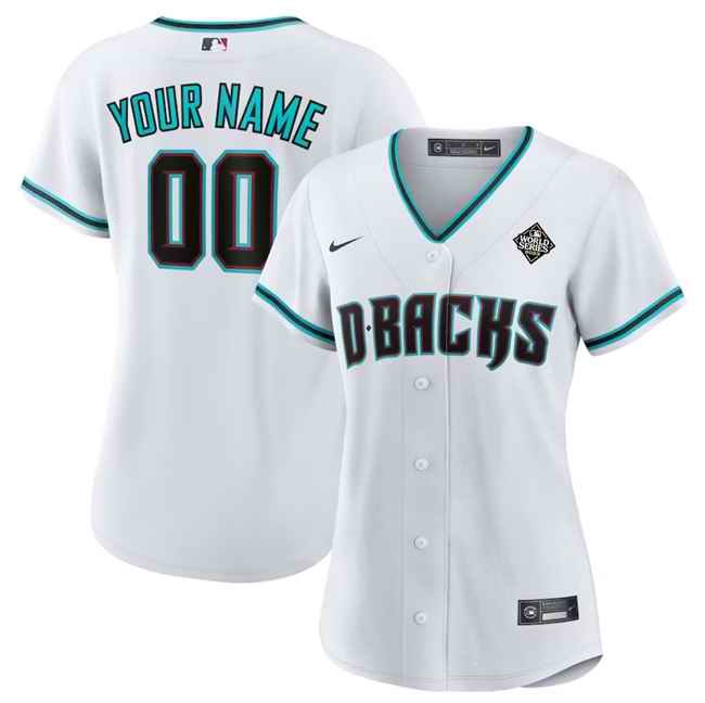 Women's Arizona Diamondbacks Active Player Custom White 2023 World Series Stitched Baseball Jersey(Run Small)