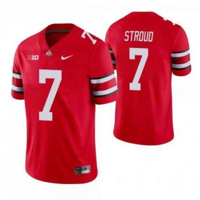 Men's Ohio State Buckeyes #7 C.J. Stroud Red Vapor Limited Stitched Jersey