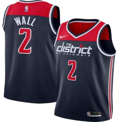 Men's Washington Wizards #2 John Wall Navy Statement Edition Swingman Stitched Jersey