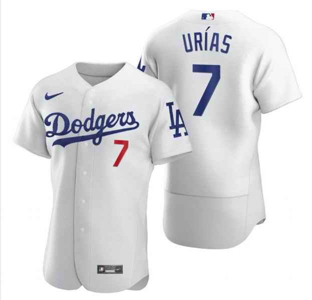 Men's Los Angeles Dodgers #7 Julio Ur'as White Flex Base Stitched MLB Jersey