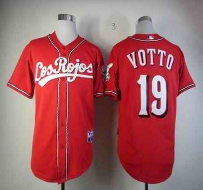 Reds #19 Joey Votto Red Alternate Los Rojos Cool Base Stitched MLB Jersey