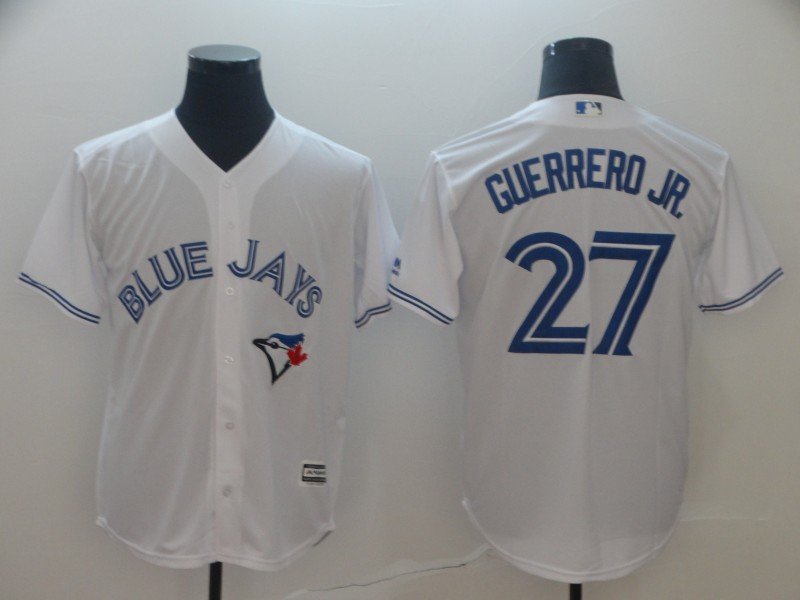 Men's Toronto Blue Jays #27 Vladimir Guerrero Jr. White Cool Base Stitched MLB Jersey