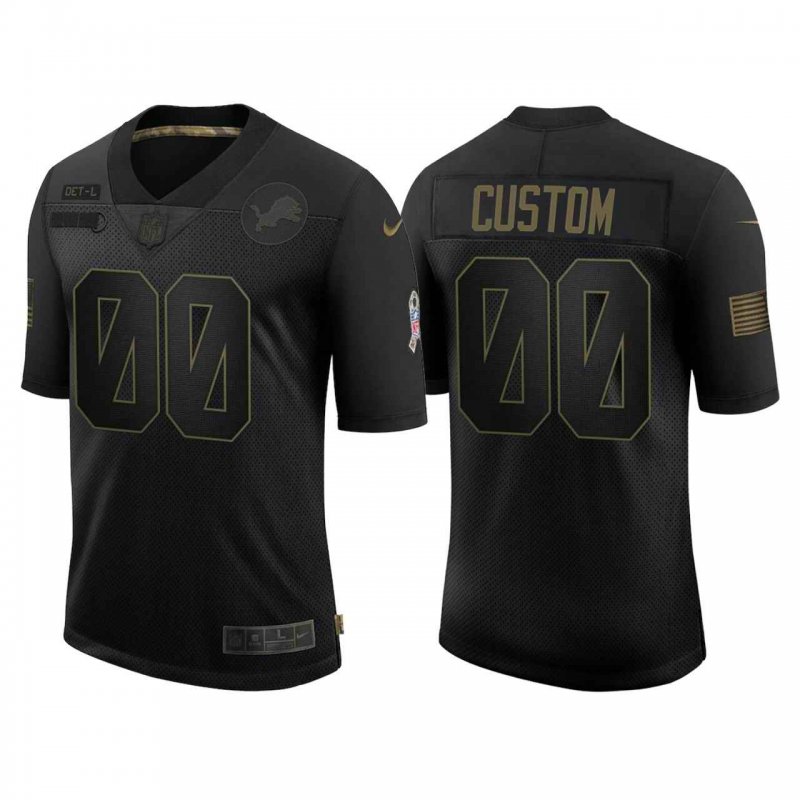 Men's Detroit Lions ACTIVE PLAYER Custom 2020 Black Salute To Service Limited Stitched Jersey