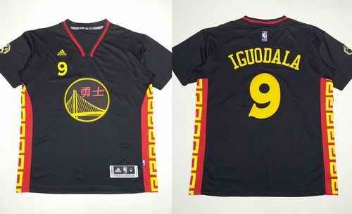 Warriors #9 Andre Iguodala Black Slate Chinese New Year Stitched NBA Jersey