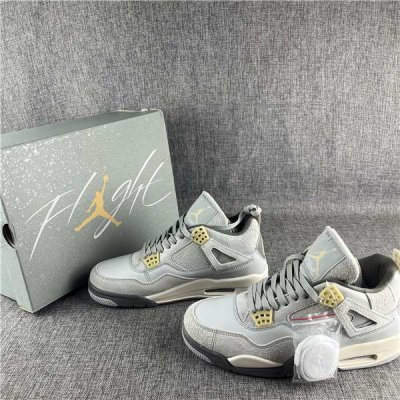 Men's Running weapon Air Jordan 4 Grey Shoes 0157