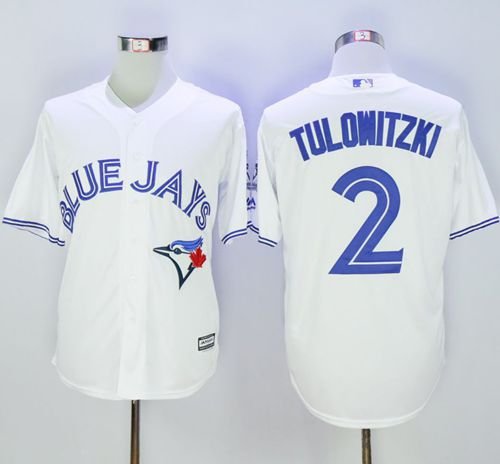 Blue Jays #2 Troy Tulowitzki White New Cool Base 40th Anniversary Stitched MLB Jersey