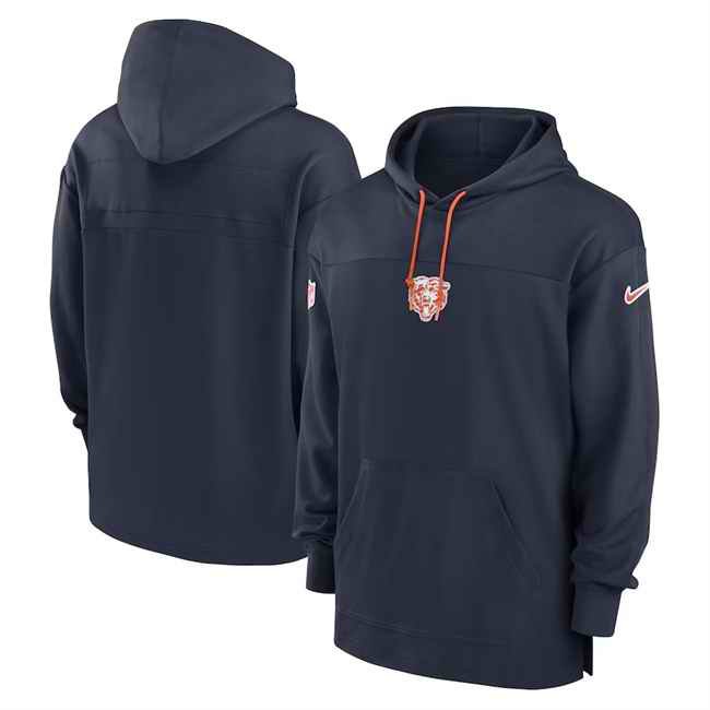 Men's Chicago Bears Navy Performance Pullover Hoodie