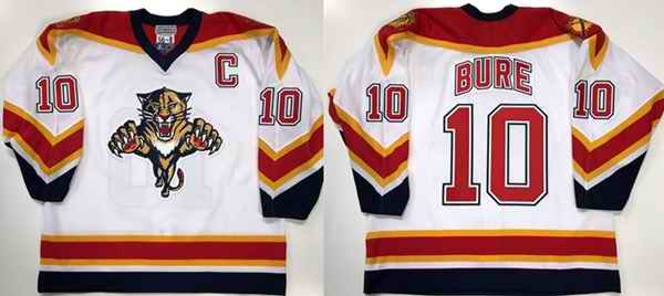 Men's Florida Panthers #10 Pavel Bure White Stitched Jersey