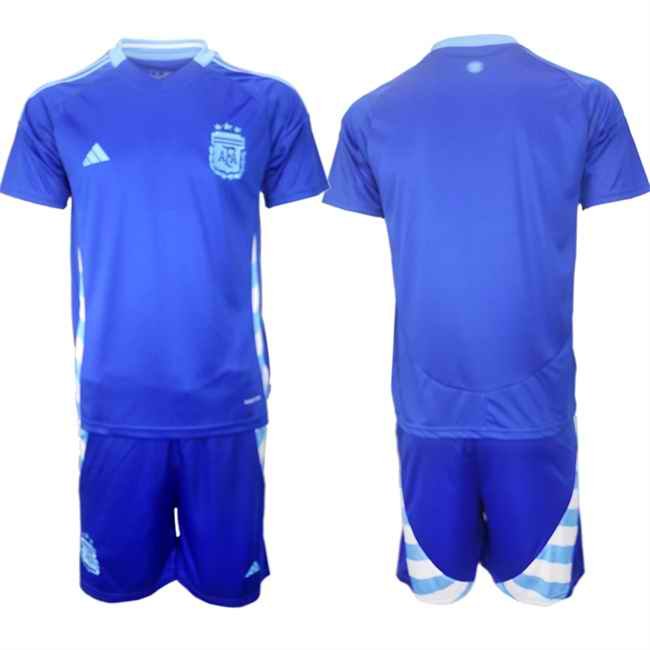 Men's Argentina Blank Blue 2024-25 Away SoccerJersey Suit