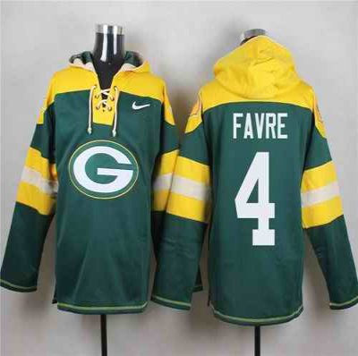 Nike Packers #4 Brett Favre Green Player Pullover NFL Hoodie