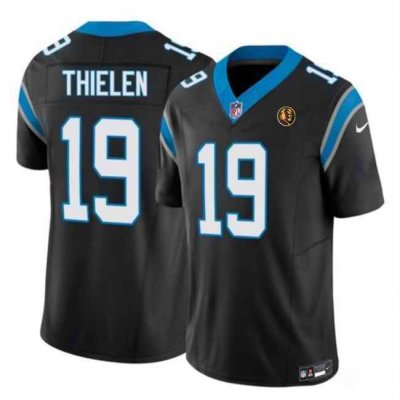 Men's Carolina Panthers #19 Adam Thielen Black 2023 F.U.S.E. With John Madden Patch Vapor Limited Stitched Football Jersey