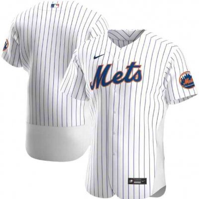 Men's New York Mets Blank White Flex Base Stitched Jersey