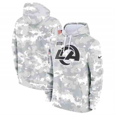 Youth Los Angeles Rams 2024 White/Gray Salute To Service Pullover Hoodie