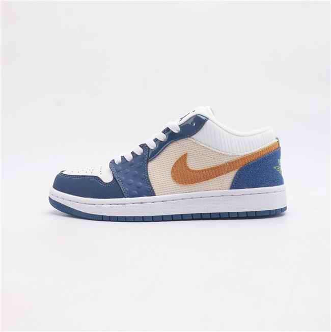 Women's Running Weapon Air Jordan 1 Blue/White Shoes 0316