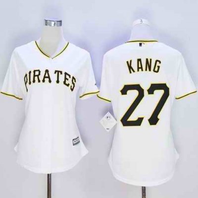 Pirates #27 Jung-ho Kang White Women's Home Stitched MLB Jersey